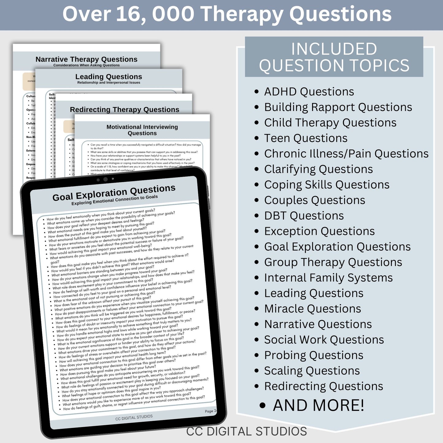 Therapy Cheat Sheet WHOLE SHOP bundle is here!  Save 35% on cheat sheet AND get 6 months of FREE products added monthly!  Therapy Objectives and Goals, Therapy Questions, SMART Goals, Therapy Interventions, Guides