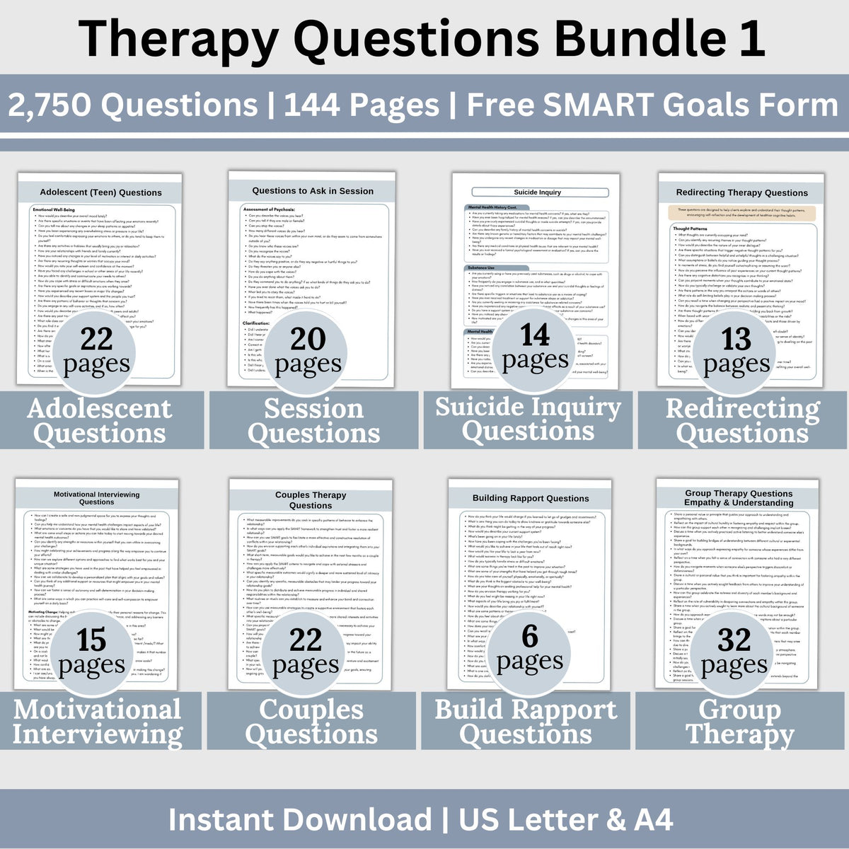 Therapy Process Questions Therapy Questions Bundle: 2,750 Curated Questions for Enhanced Therapy ...