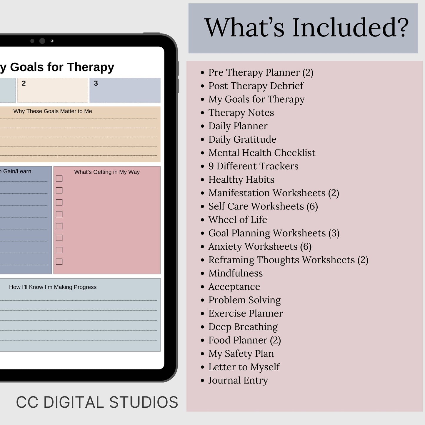 Therapy Session Planner & Tracker Worksheets