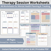 Therapy Session Planner & Tracker Worksheets