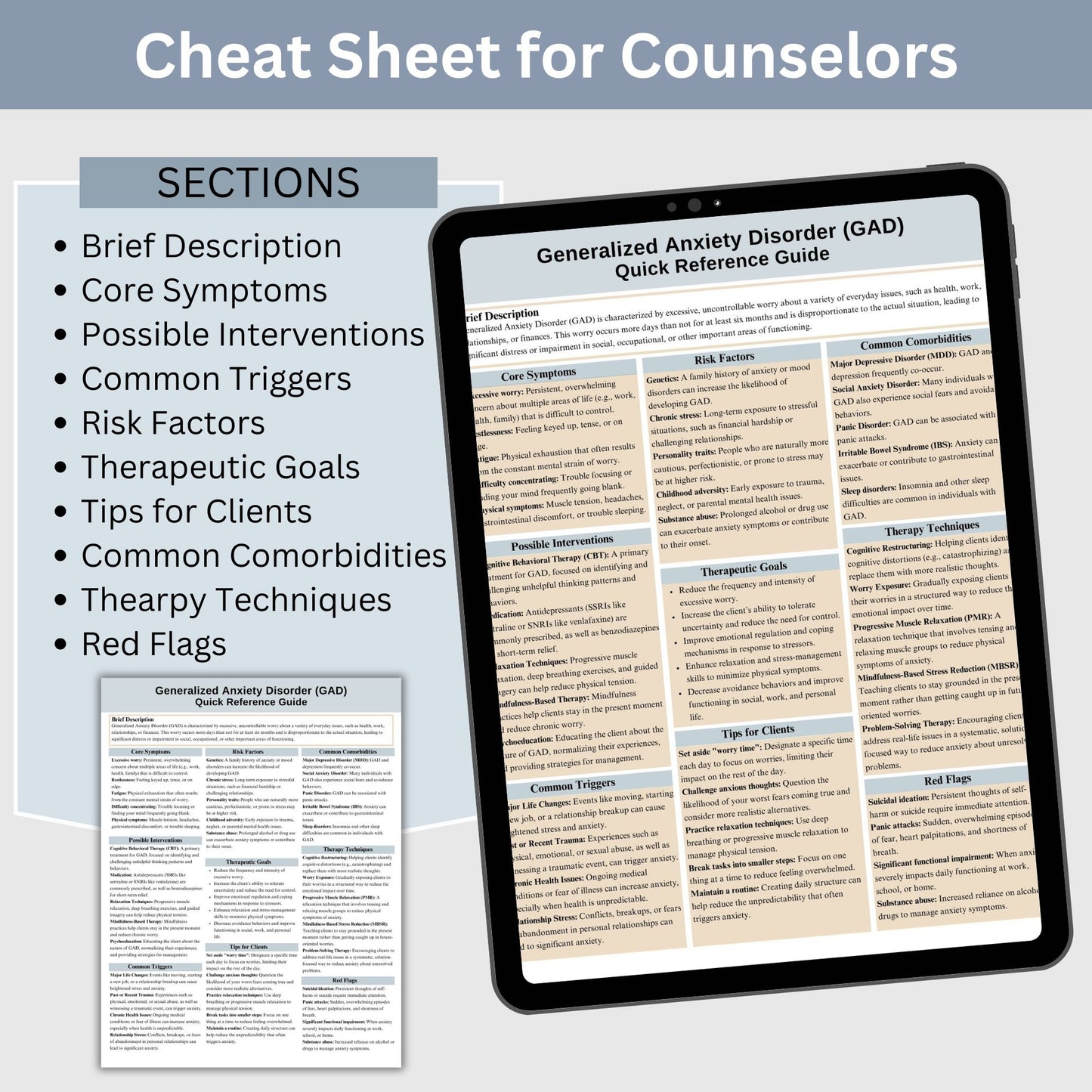 Anxiety Treatment Bundle Therapist: Treatment Planning Tool