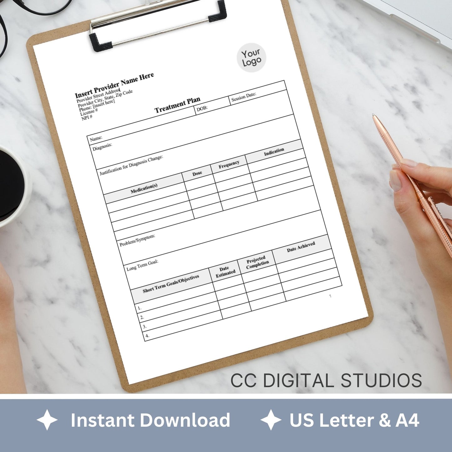 Treatment Plan Template, fully editable WORD Doc designed to optimize your private practice or counseling office. Therapist Office Forms, Private Practice Counseling Forms, Therapy Template, Therapy Resource, Therapy Goal Planning