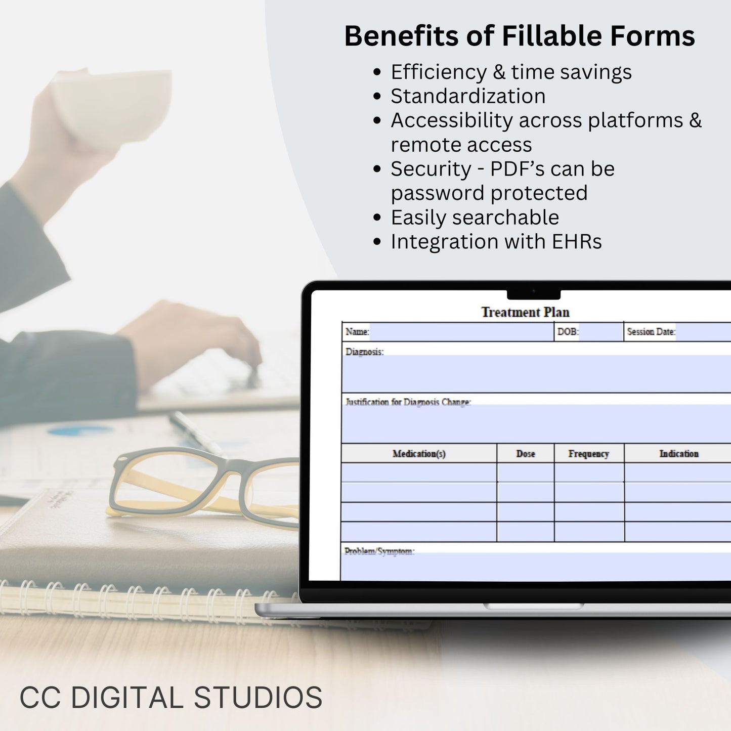 Treatment Plan Template, a fillable PDF designed to optimize your private practice or counseling office. This form empowers therapists to streamline their documentation process with efficient therapy notes.