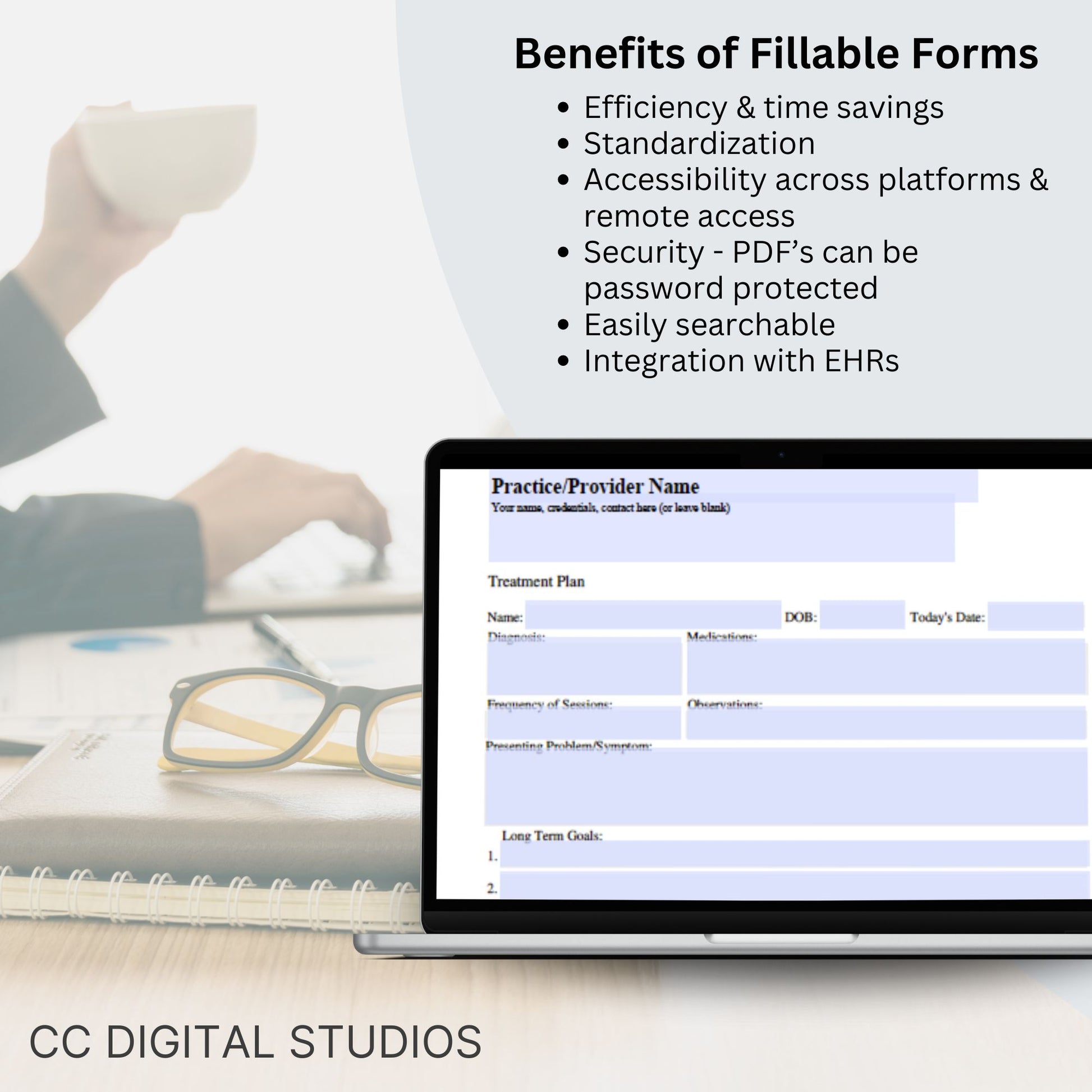 Treatment Plan Template, a fillable PDF designed to optimize your private practice or counseling office. This form empowers therapists to streamline their documentation process with efficient therapy notes.