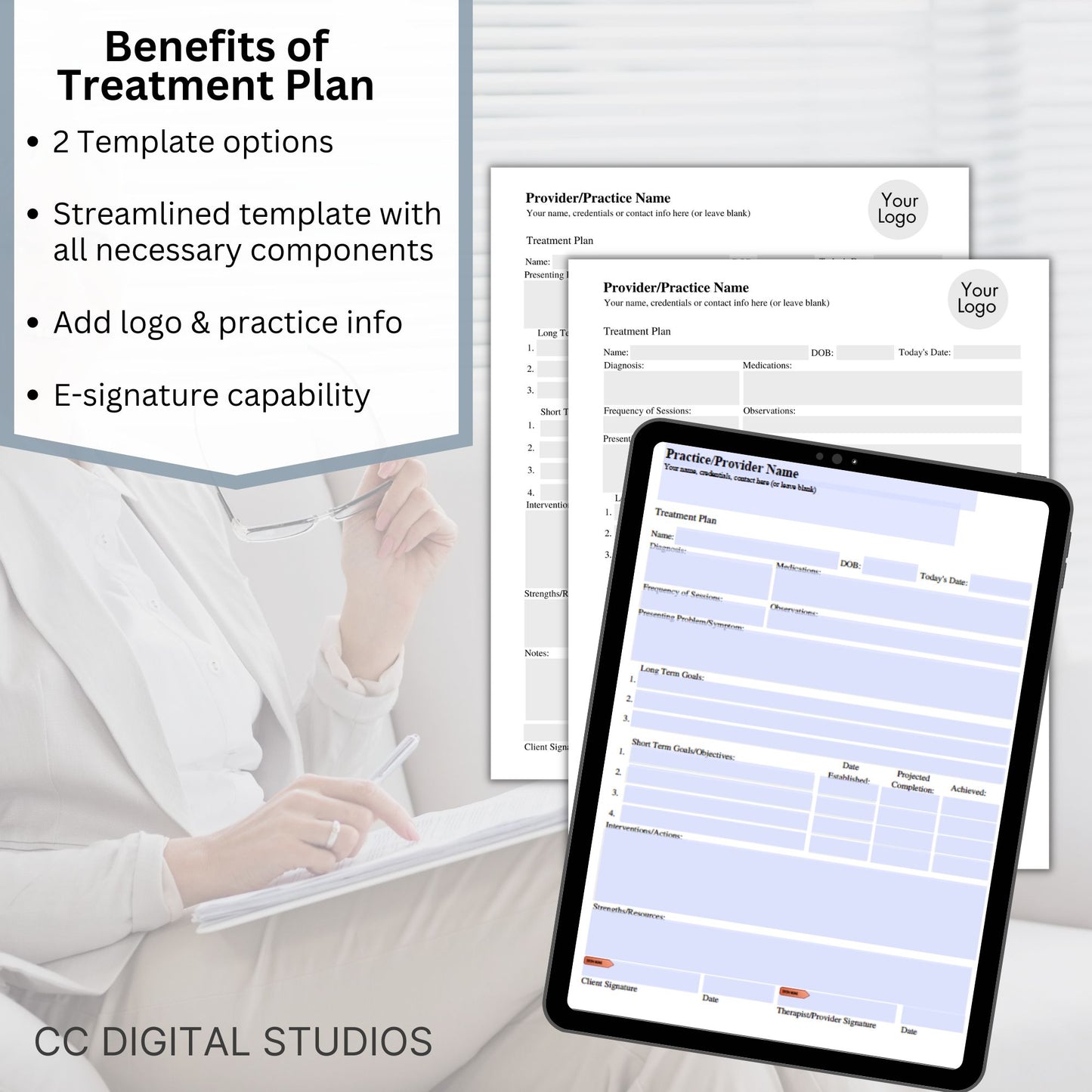 Treatment Plan Template, a fillable PDF designed to optimize your private practice or counseling office. This form empowers therapists to streamline their documentation process with efficient therapy notes.