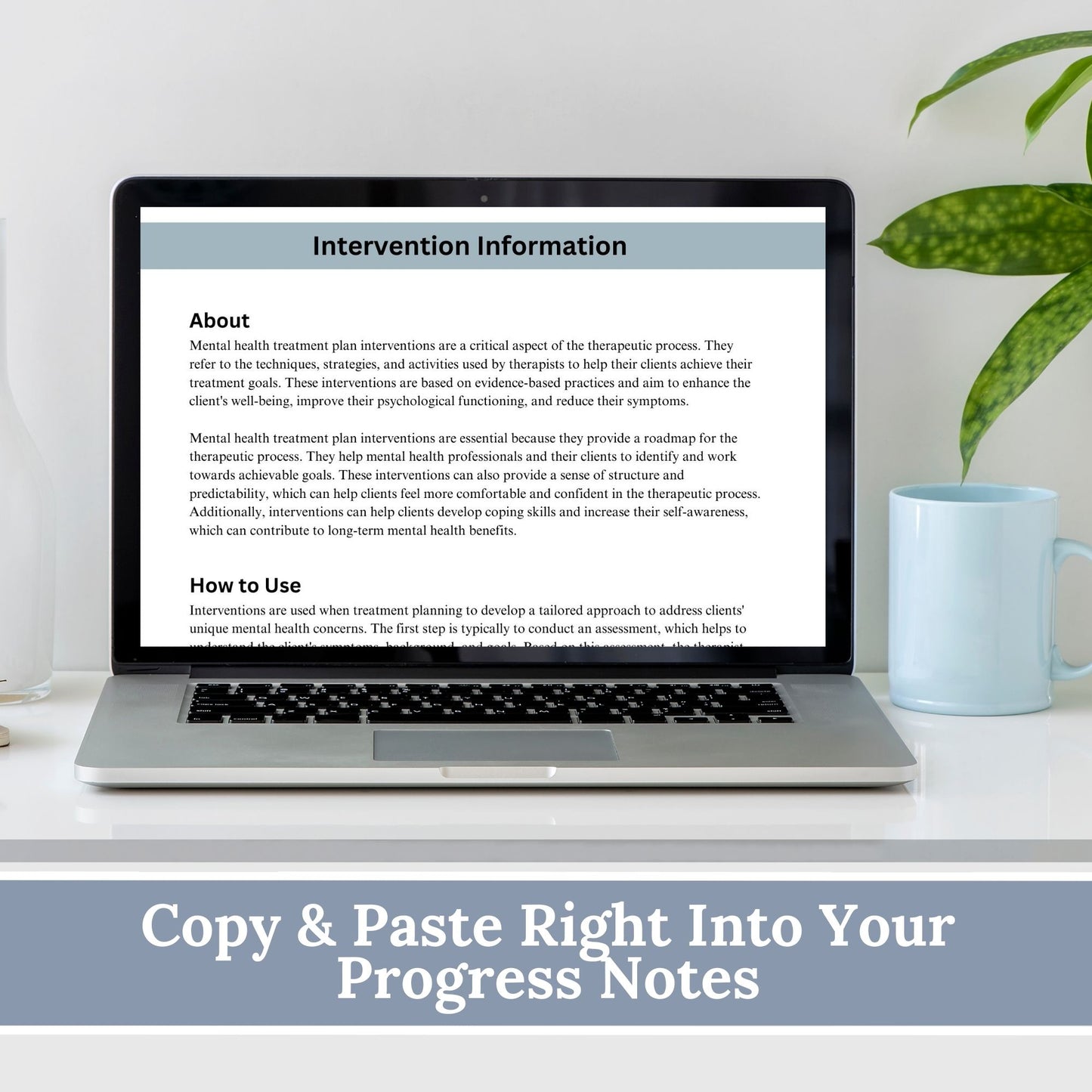 Therapy intervention list for treatment planning and information on how to use mental health interventions to make a personalized treatment plan. This cheat sheet, therapy tool provides 200+ interventions A-Z for treatment planning.