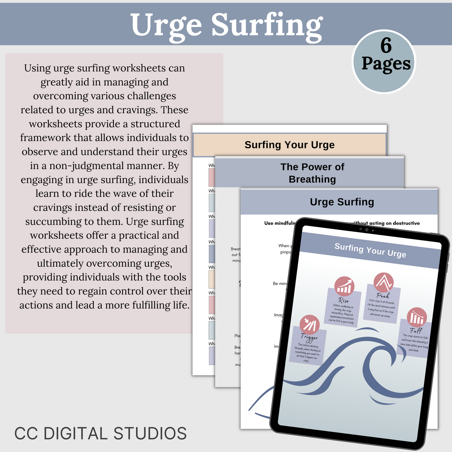 Embark on a transformative journey of addiction recovery with our specialized CBT worksheets, focusing on urge surfing and rooted in DBT principles. Navigate cravings skillfully, fostering emotional regulation and relapse prevention.