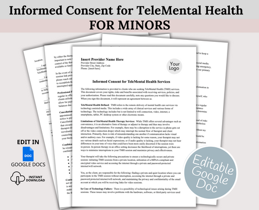 Telemental Health Informed Consent Template for Minors
