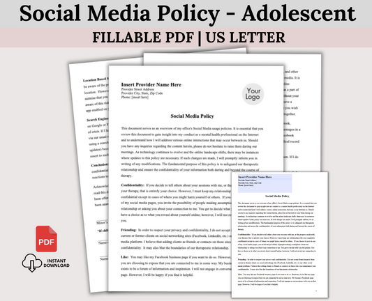 Social Media Policy for Adolescents