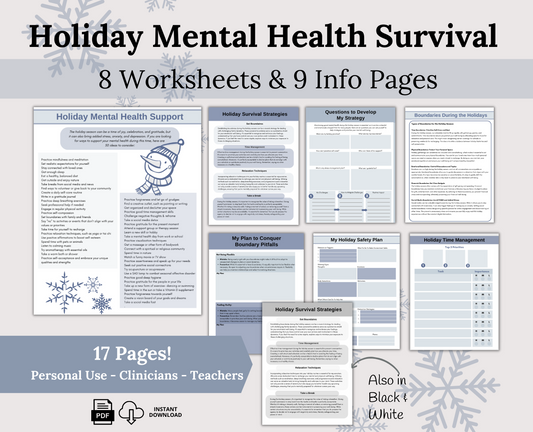 Holiday Mental Health Survival Worksheets: Navigate Seasonal Challenges