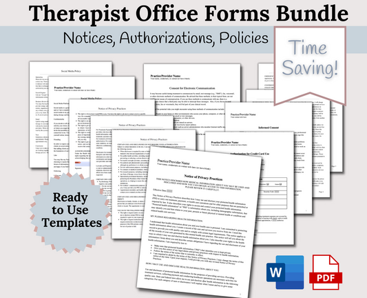 Therapy Private Practice Policies Bundle: Save Time and Stay Organized