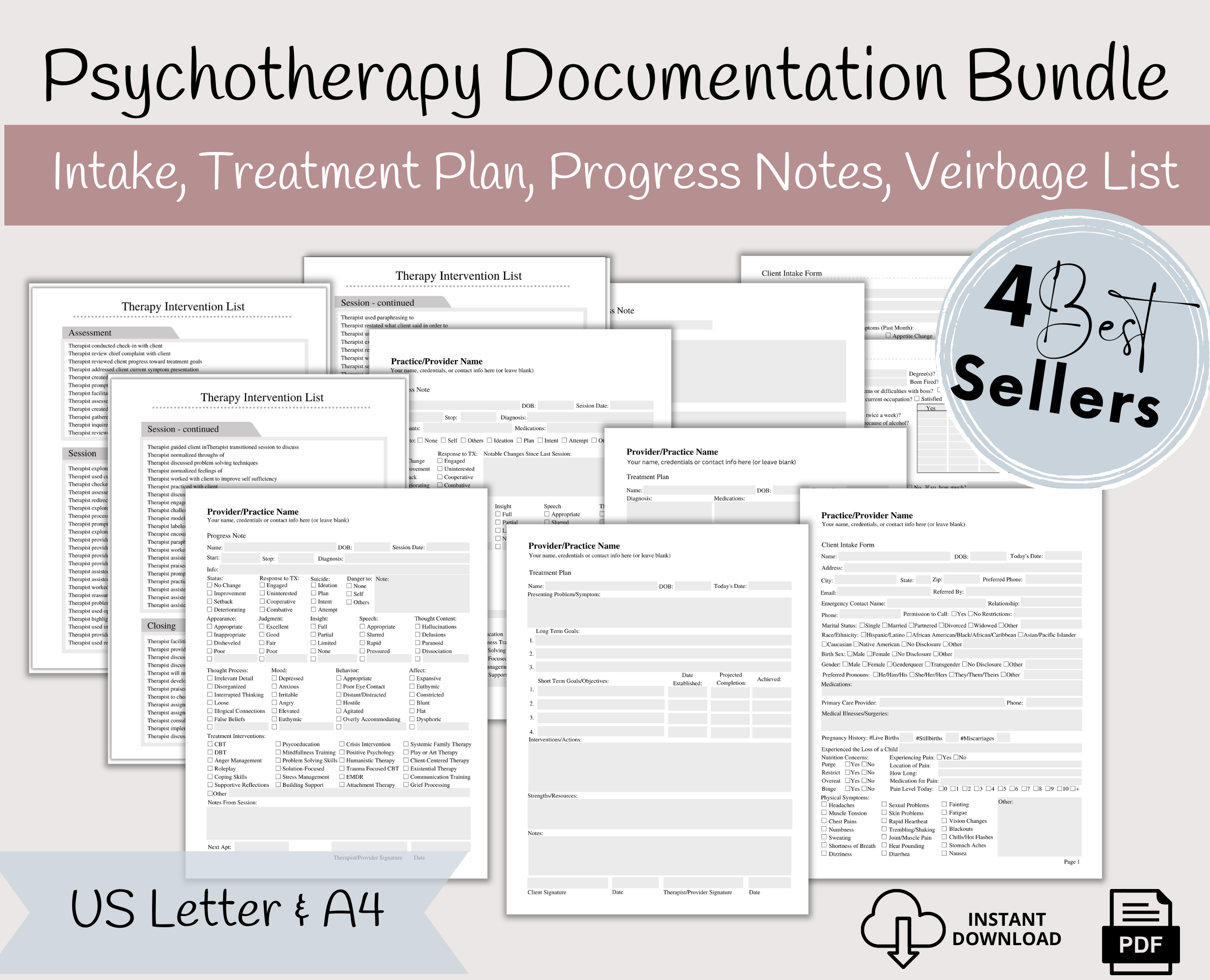 Documentation Bundle for Mental Health Professionals – CCDigitalStudios