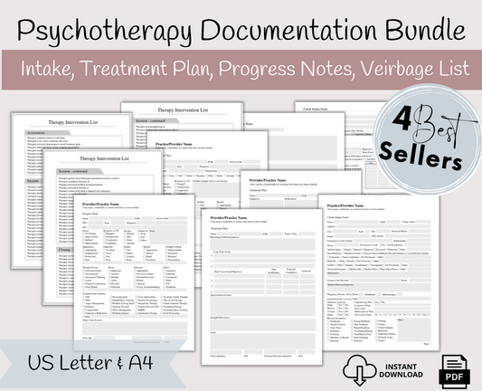 Documentation Bundle for Mental Health Professionals