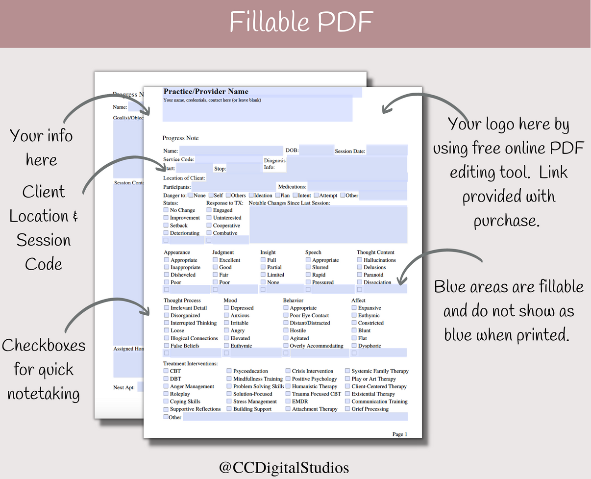 Telehealth Progress Note CCDigitalStudios