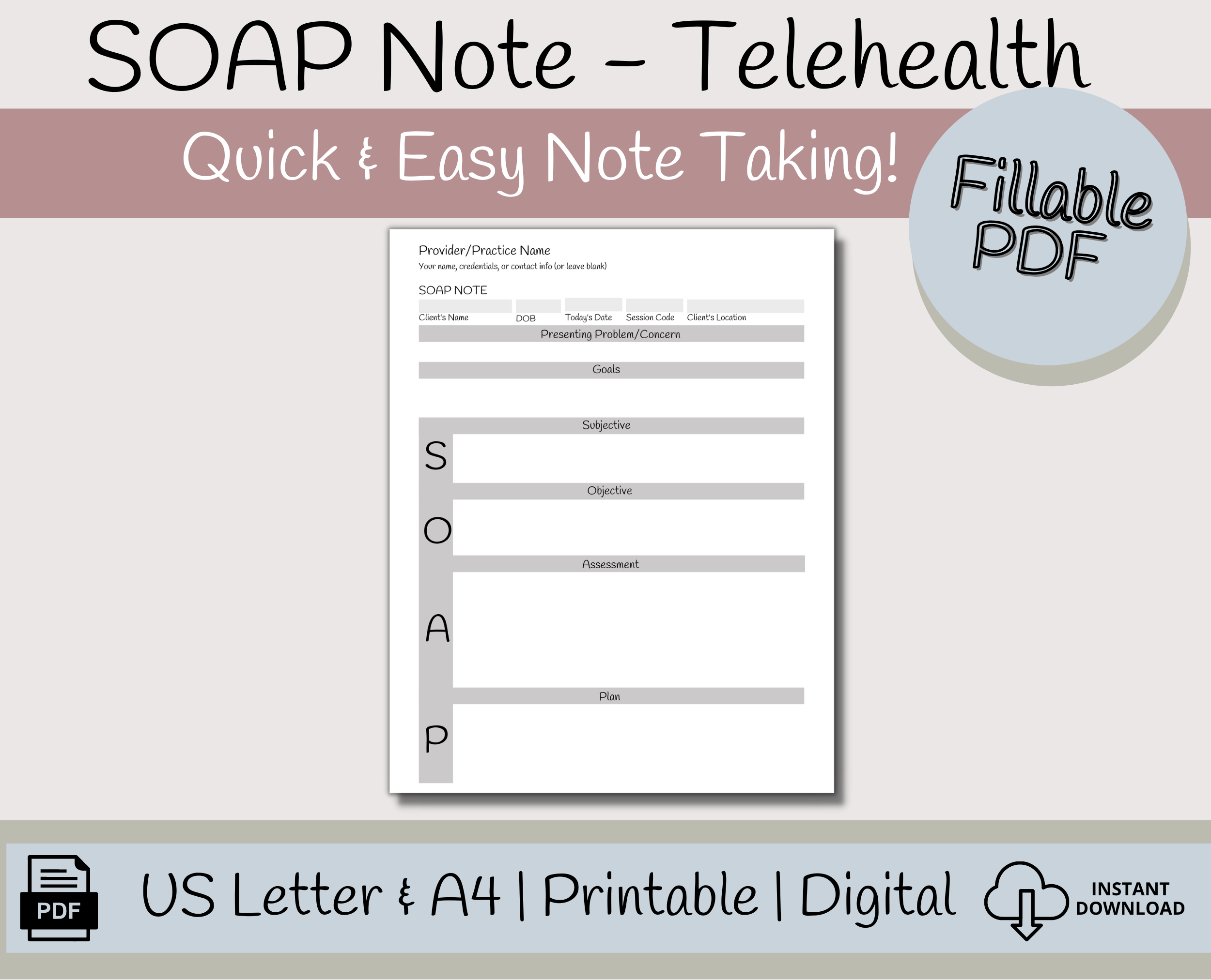 SOAP Note for Telehealth – CCDigitalStudios